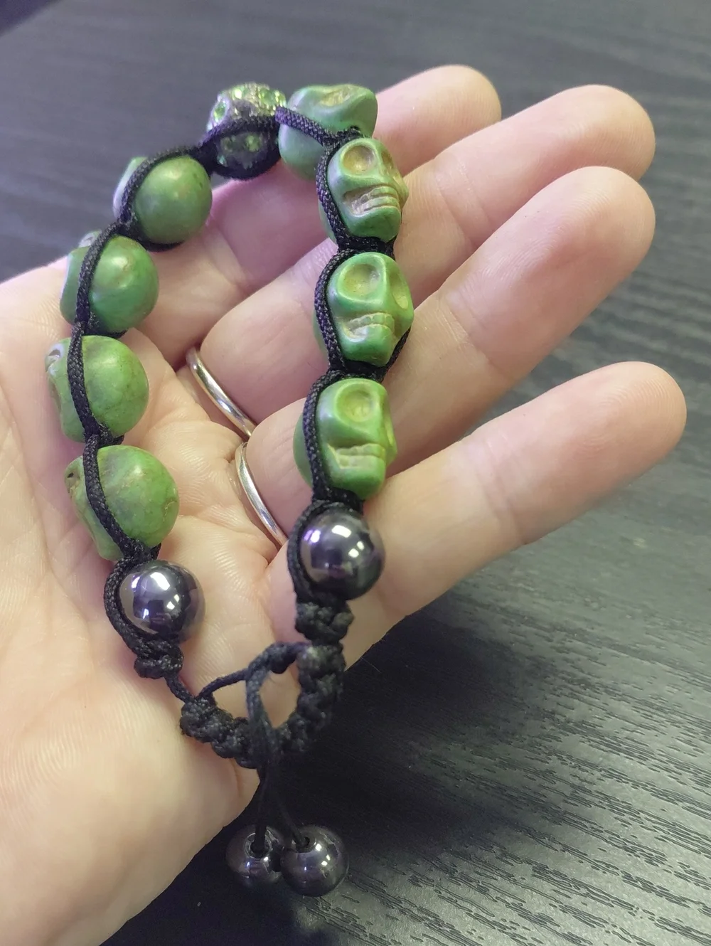 Stone Smile Skull Beaded Bracelet